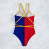 One Piece Color Block Bikini