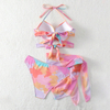 2024 new arrival tie dye woman swimsuit ladies two pieces bikiis set with cover up