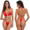 purple pink blue green halter tie neck thong spaghetti extreme sexy women bikini