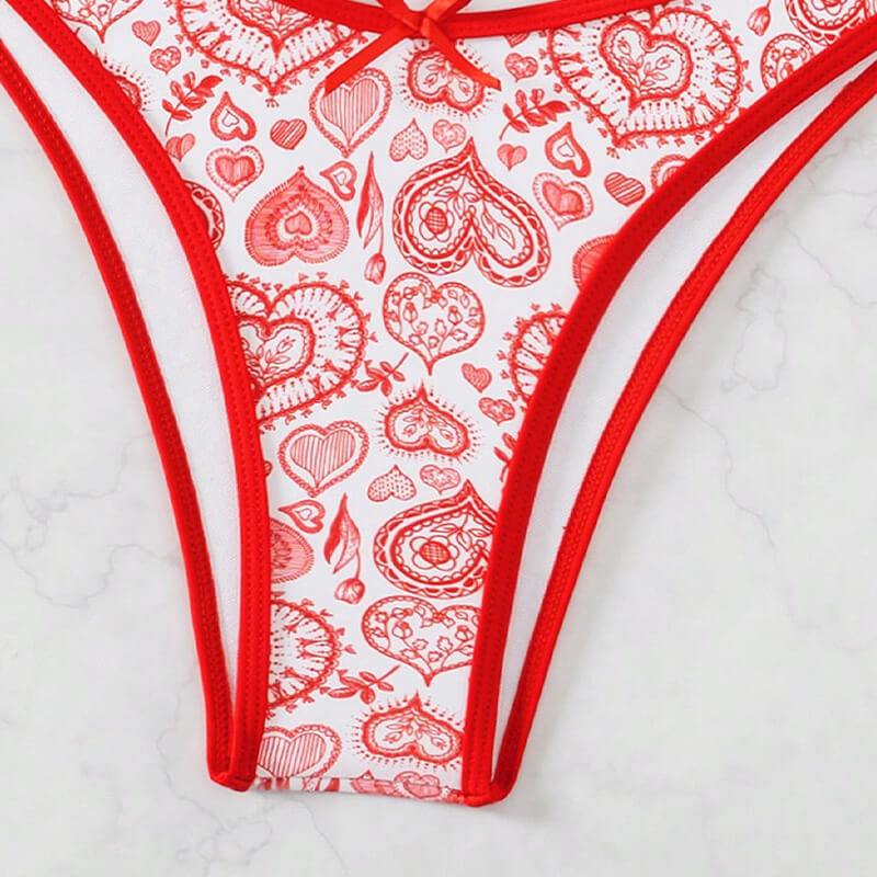 red ring linked two piece sexy women bikini