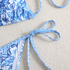 Australian hot sale 2024 summer triangle blue floral 2 piece women bikini