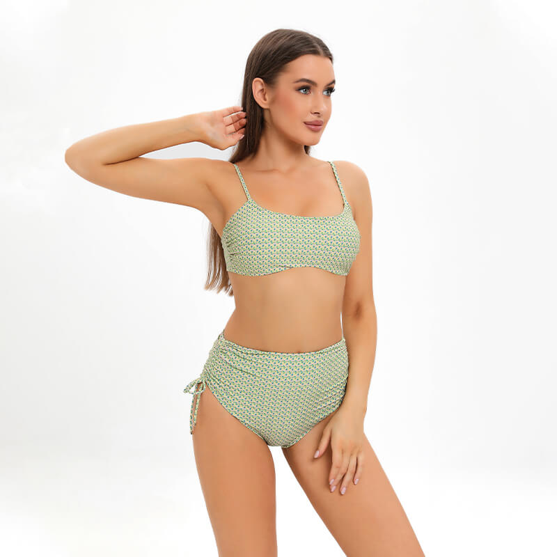 ruched bowknot bikini