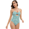 green one piece ditsy girl women bikini