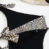 one piece leopard halter neck women bikini