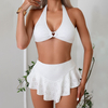 pure white classic see through breathable women bikini