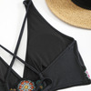 black embroidery two piece women bikini