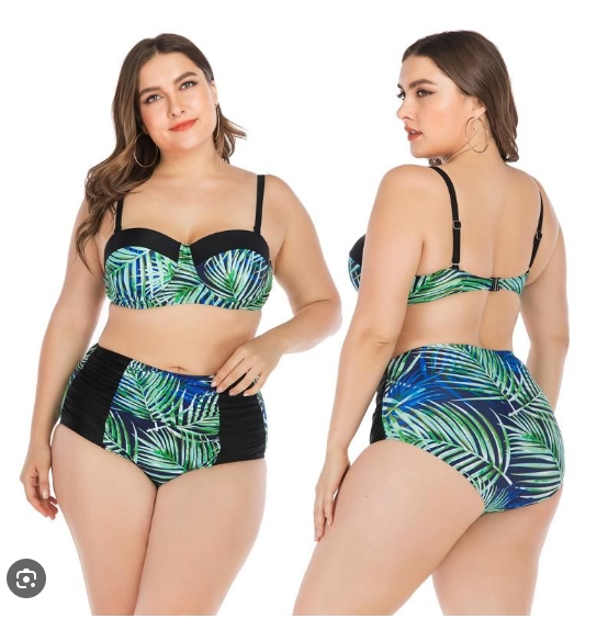 plus size tropical tree bikini