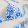 Australian hot sale 2024 summer triangle blue floral 2 piece women bikini