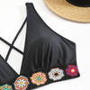 black embroidery two piece women bikini