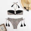 two piece leopard twist women bikini