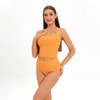 two piece square neck yellow 2 piece bathing suit