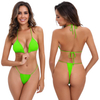 purple pink blue green halter tie neck thong spaghetti extreme sexy women bikini
