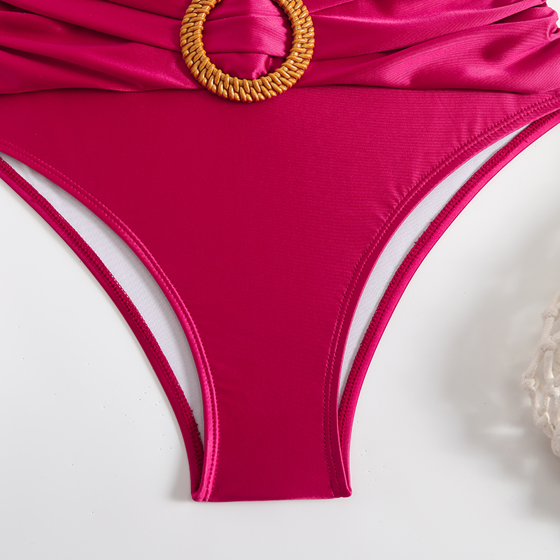 high waist red swimwear