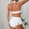 pure white classic see through breathable women bikini