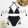 black floral embroidery 2 piece women bikini