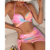 2024 new arrival tie dye woman swimsuit ladies two pieces bikiis set with cover up