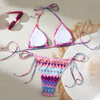 purple pink tie dye two piece women bikini set