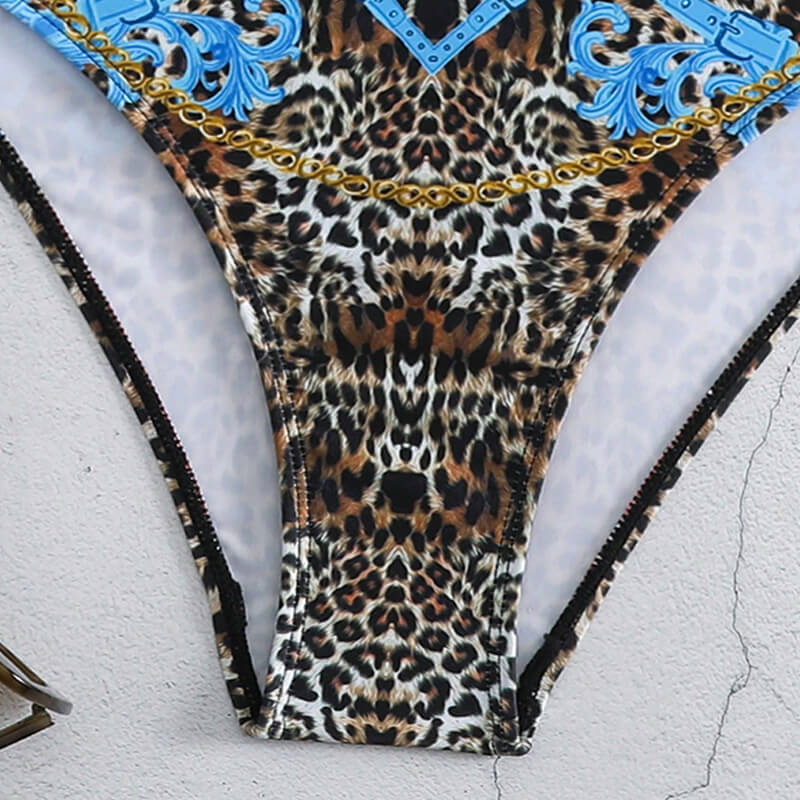 leopard thong swimwear