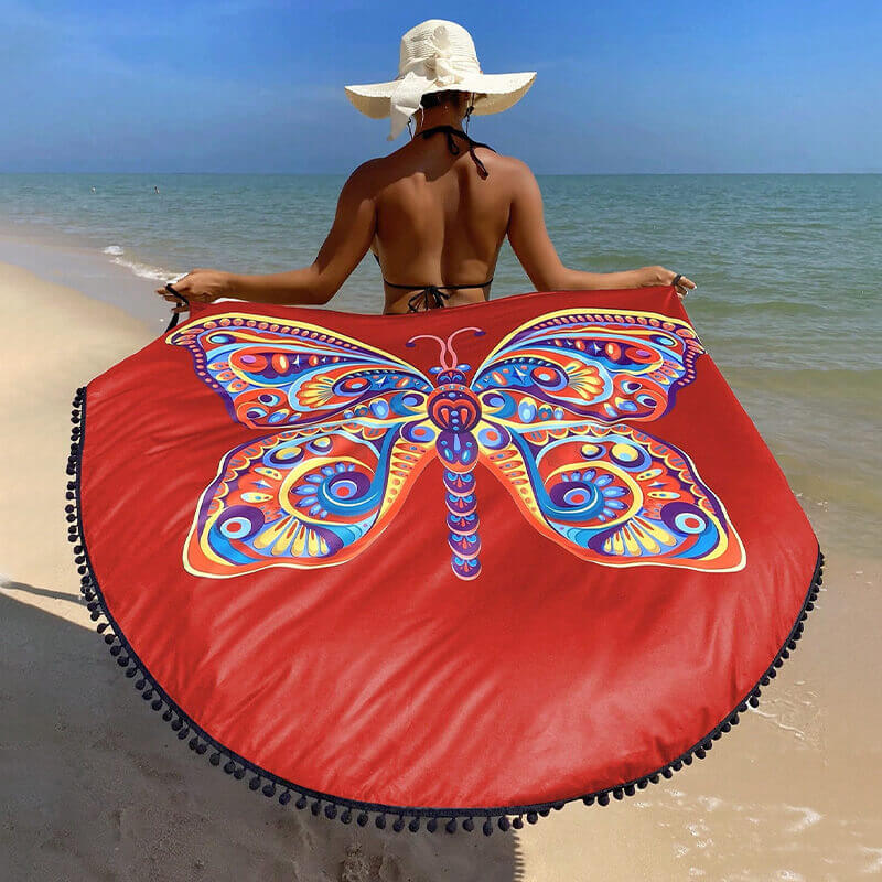 red butterfly cover up