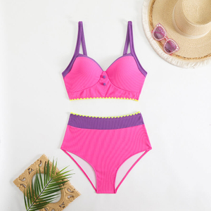 Australian pink bandeau two piece women bikini