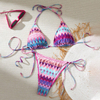 purple pink tie dye two piece women bikini set