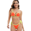 yellow orange geometric two piece women bikini