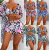 set 3 piece leopard women bikini with sarong