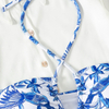 classic blue twist floral 2 piece women swimwear