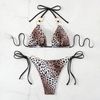 metallic leopard sexy two piece teen slim girl women bikini