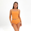 two piece square neck yellow 2 piece bathing suit