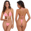 purple pink blue green halter tie neck thong spaghetti extreme sexy women bikini