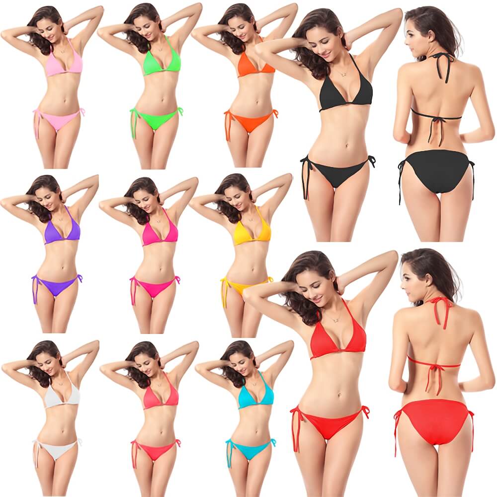 solid color women bikini