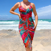 pink ruffle women bikini dress 