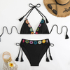 black floral embroidery 2 piece women bikini