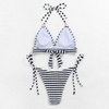 black and white stripe women bikini