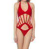 black and red solid color one piece hollow out sexy women bikini