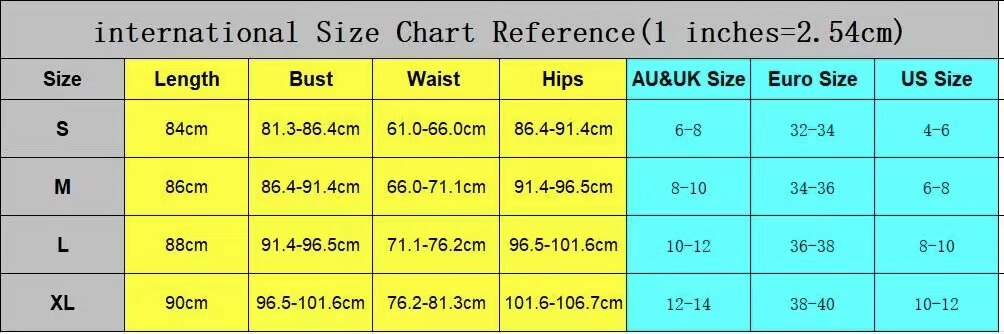 flower sarong size chart