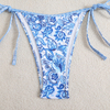 Australian hot sale 2024 summer triangle blue floral 2 piece women bikini