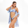 tummy control tube top thong bottom swim suit with chiffon dress