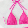 pink ruched two piece women bikini