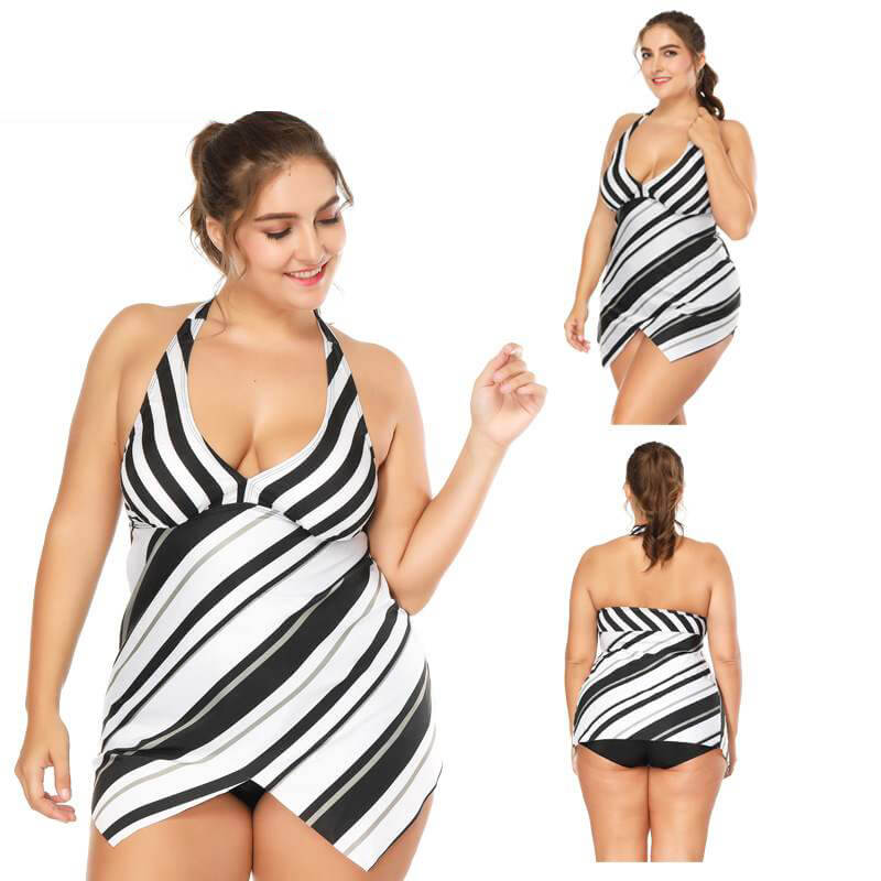 plus size stripe bikini