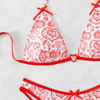 red ring linked two piece sexy women bikini